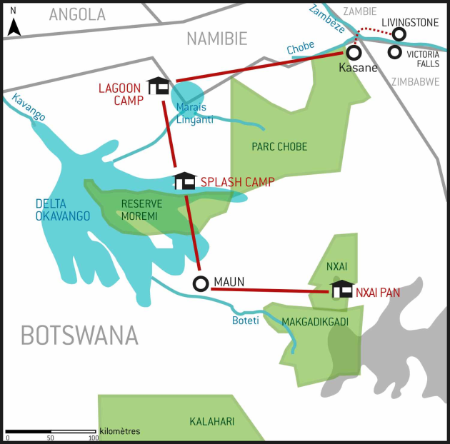 carte Kwando Kwara Kalahari