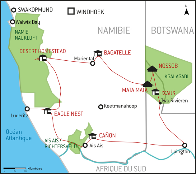 Carte de la Namibie