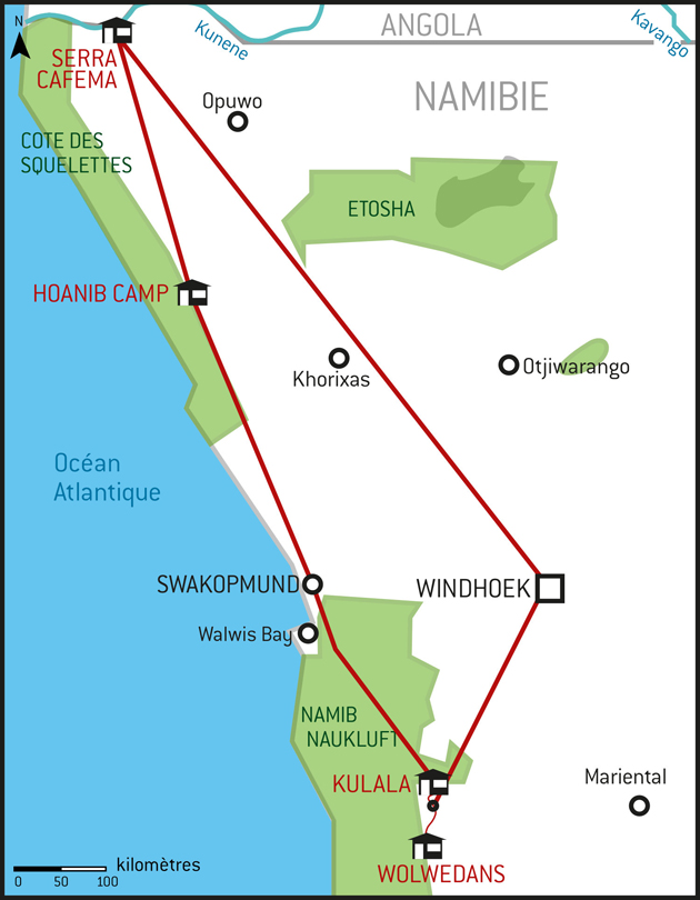 Carte La Namibie vue du ciel