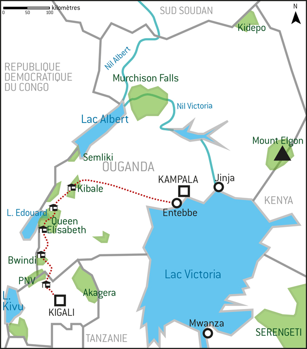 Carte Ouganda & Rwanda