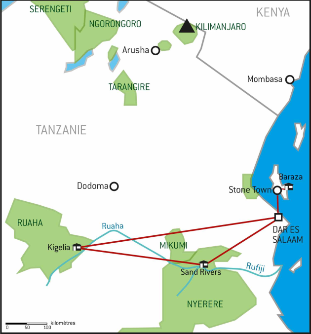 Carte Tanzanie