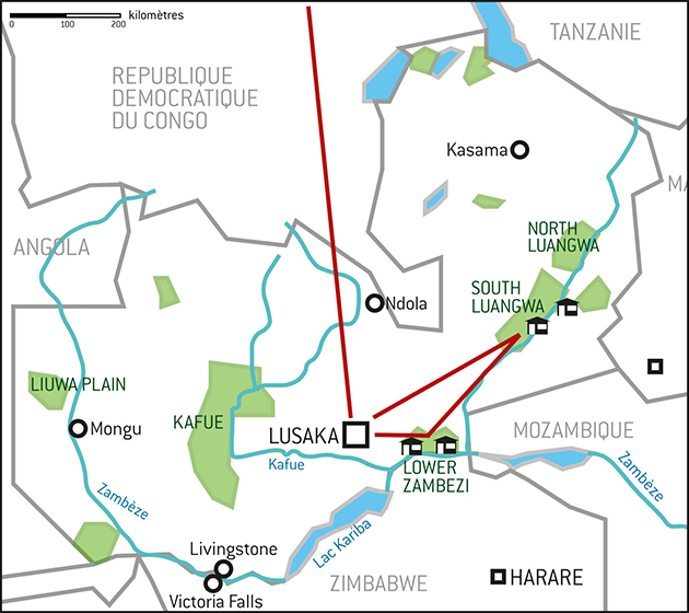 Carte Zambie