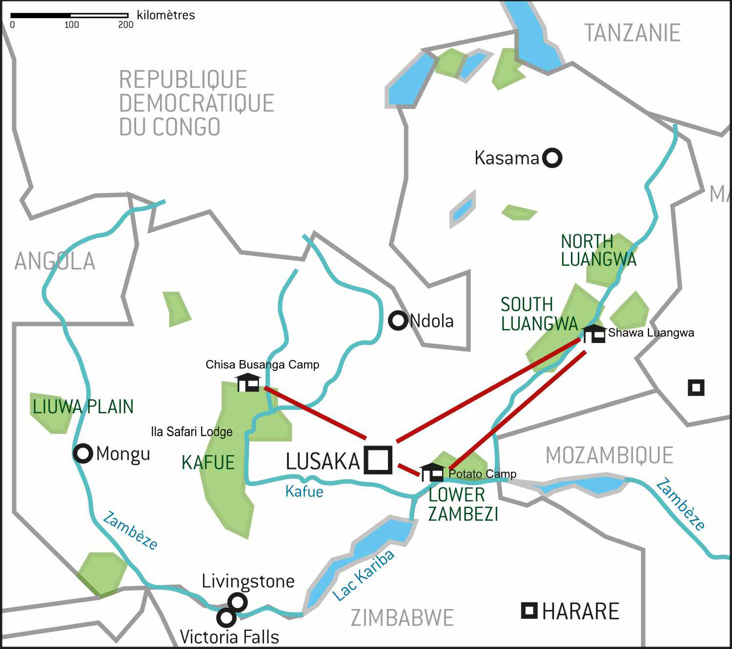 Carte Zambie