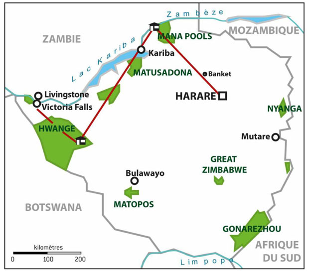 Carte Zimbabwe
