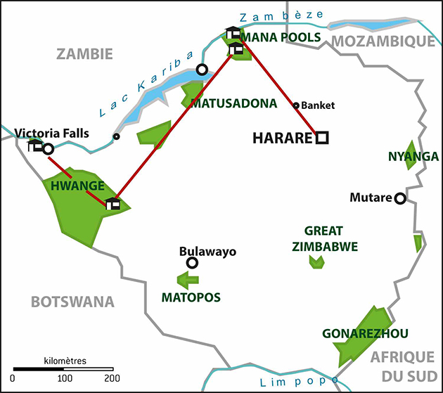 Carte Zimbabwe